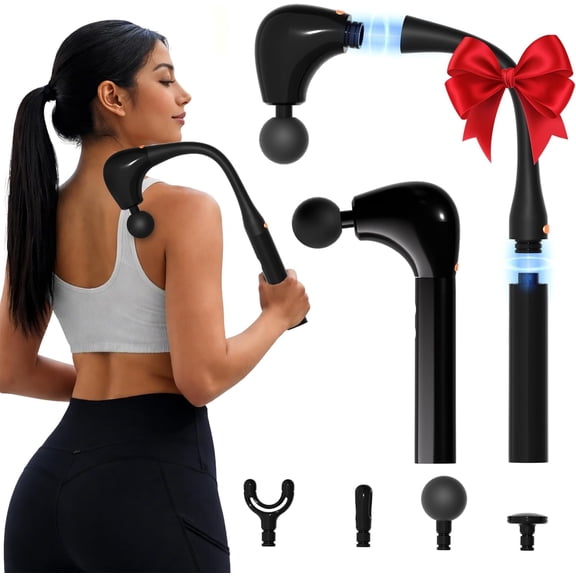 Massage Gun Deep Tissue with Extension Handle Professional Percussion 3-in-1 Detachable Back Massager for Pain Relief,Muscle Relief Massager for Shoulder Back Thigh Waist&Neck