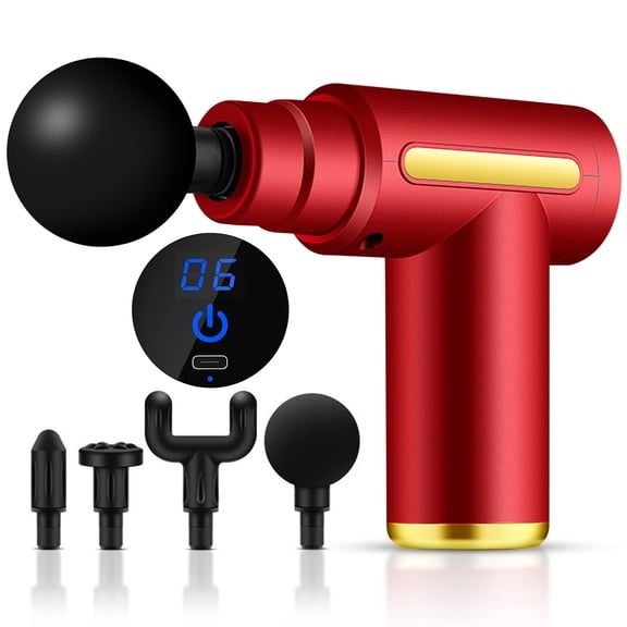 Massage Gun Deep Tissue, Neck Massager, Massage Tool, Muscle Roller, Red