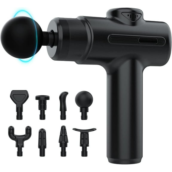 Massage Gun Deep Tissue Percussion Massager for Athletes,Handheld Body Back Muscle Massager Gun with 8 Massage Heads
