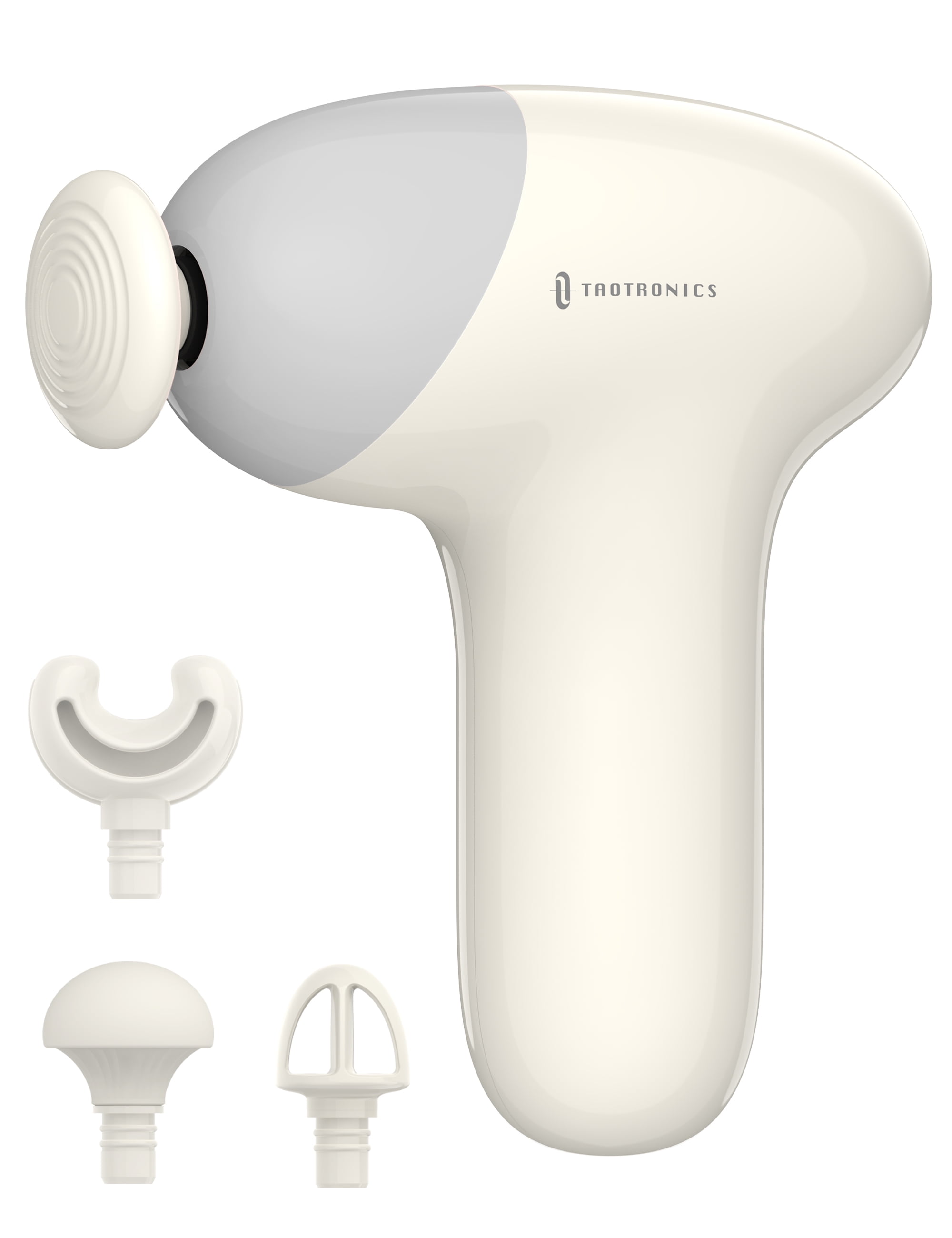 Massage Gun, Deep Tissue Percussion Muscle Massager Handheld Cordless Back Massager with 5 Speeds and 4 Heads(White)