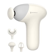 Massage Gun, Deep Tissue Percussion Muscle Massager Handheld Cordless Back Massager with 5 Speeds and 4 HeadsWhite