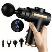 Massage Gun Deep Tissue - Portable Percussion Back Massager with 4 Heads for Muscle Relaxation & Body Comfort