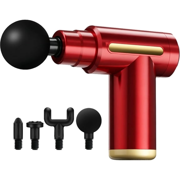 Massage Gun, Electric Massager, Suitable for Whole Body to Relieve Fatigue, Replaceable Massage Head Impact Massager, The Best Choice for Gift Giving (Red-720)