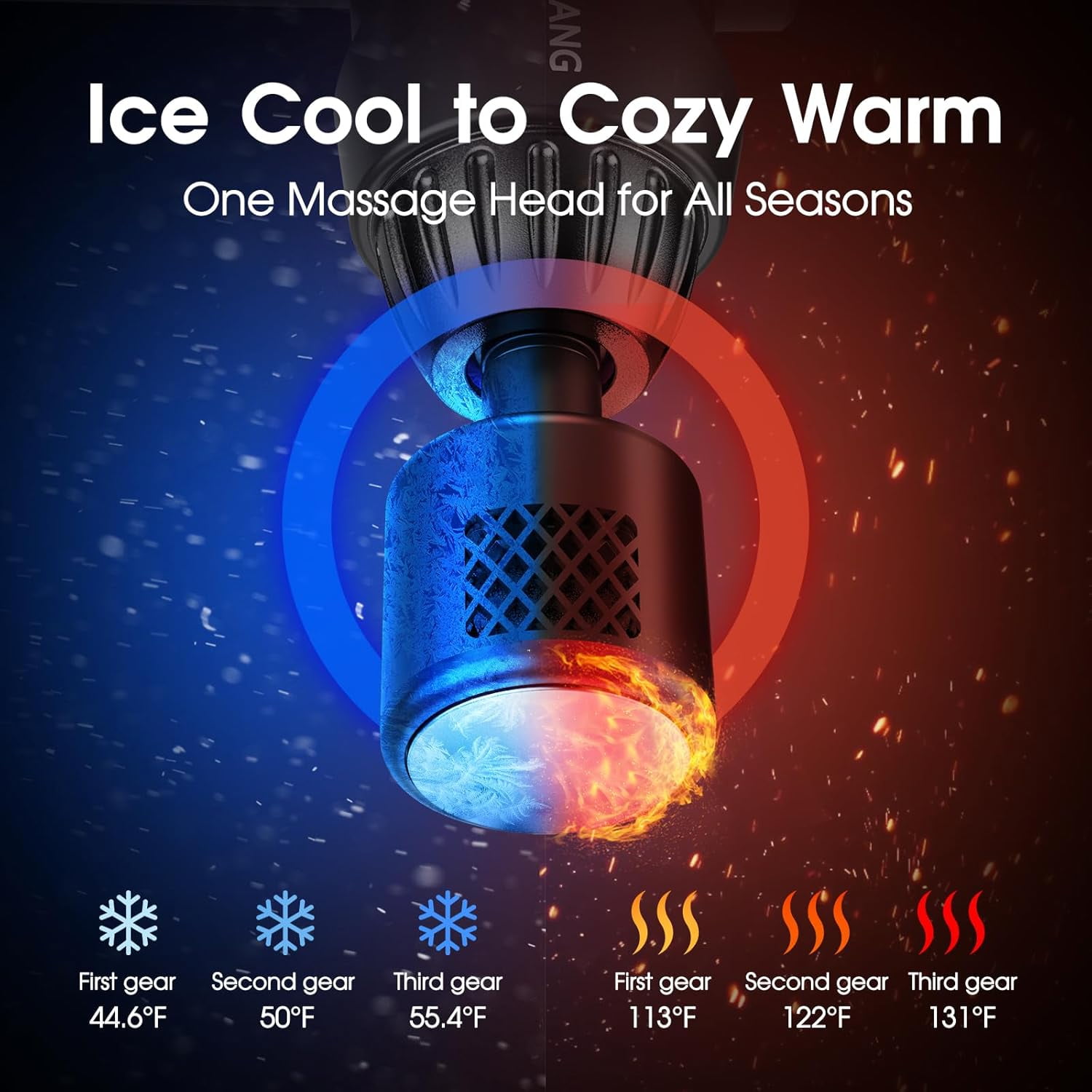 Massage Gun with Heat and Cold, Deep Tissue Percussion Massager for Back Neck Pain Relief, Handheld Muscle Therapy Tool with 7 Heads & LCD Screen