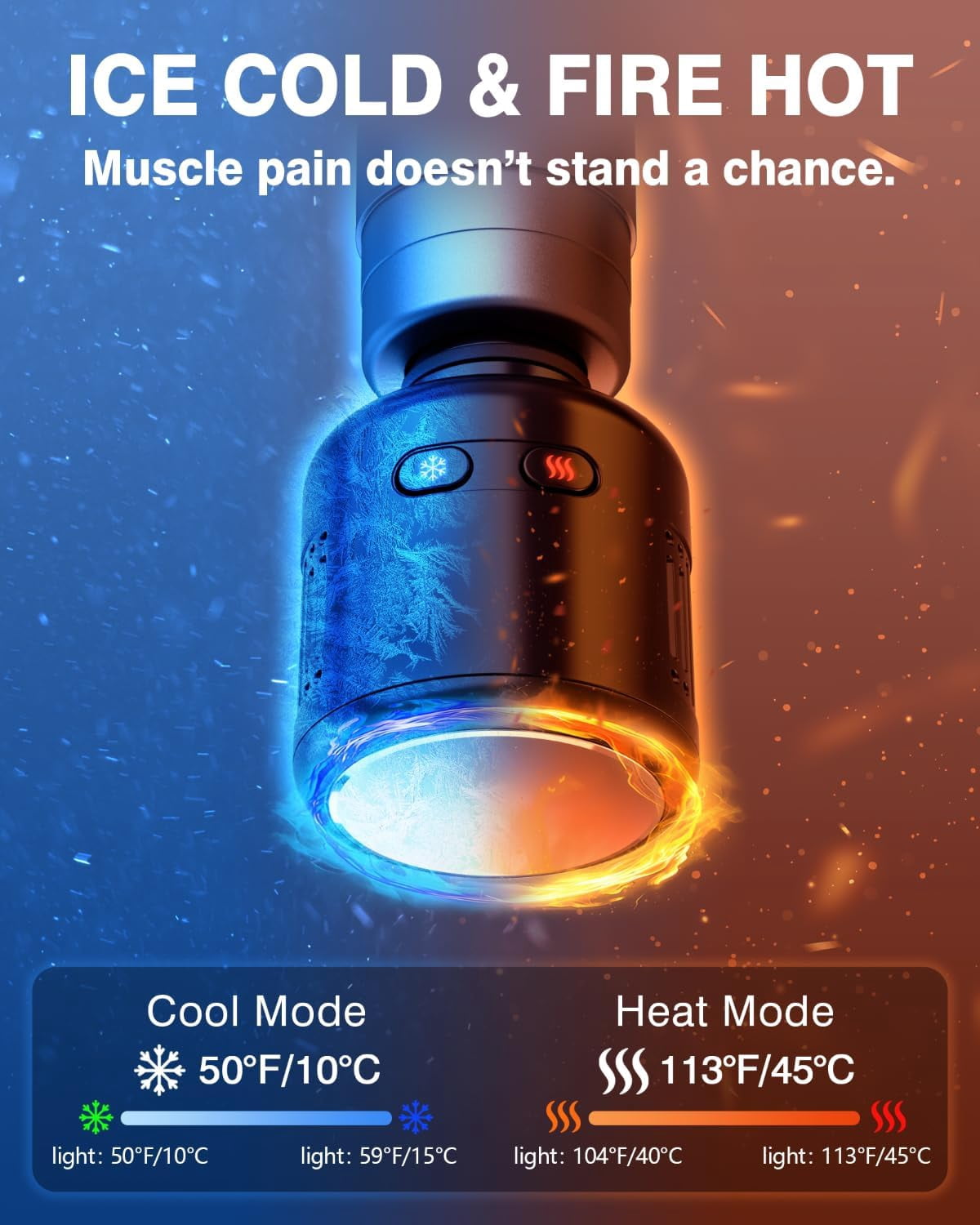Massage Gun with Heat and Cold Therapy, Full-Metal Handheld Electric Massager Deep Tissue for Body Muscle Pain Relief, Silent Portable Percussion Massage Gun for Athletes and Recovery Gifts