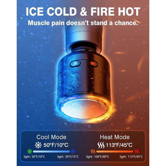 Massage Gun with Heat and Cold Therapy, Full-Metal Handheld Electric Massager Deep Tissue for Body Muscle Pain Relief, Silent Portable Percussion Massage Gun for Athletes and Recovery Gifts