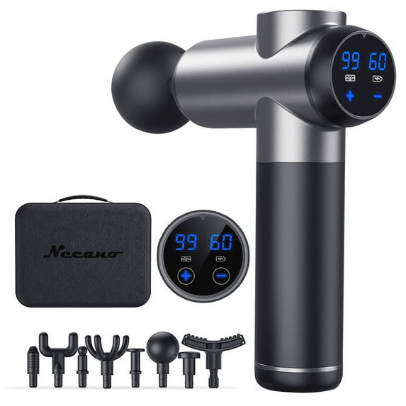Massage Gun,  LCD 99-Levels 8 Heads Adjustable Deep Tissue Percussion Muscle Massager Fascia Guns Type-C Charging Power Display, Ideal For Relieving Shoulder, Neck, Waist, and Back Pain.