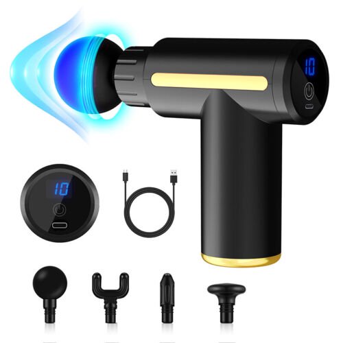 Massage Gun LCD Deep Tissue Percussion Massager Muscle Therapy 4 Heads