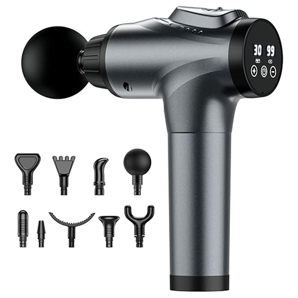 Massage Gun, Muscle Massage Gun for Athletes Handheld Electric Deep Tissue Back Massager, Percussion Massage Device for Pain Relief with 30 Speed Levels 9 Heads,Father's Day Gifts