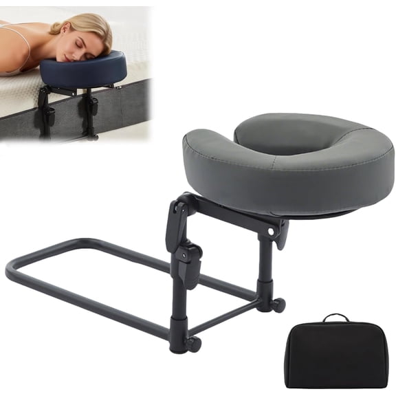 Massage Head Rest, Massage Headrest for Bed, Adjustable Headrest Face Pillow Cradle & Face Cushion Support Bracket at Home, Head Cradle and Face Rest Support (Gray)