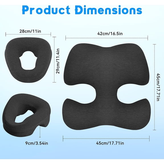 Massage Headrest Pillow for Face Down Sleeping, Soft Memory Foam Neck Support Cushion with Hollow Design for SPA Home Office Use - Dark Gray