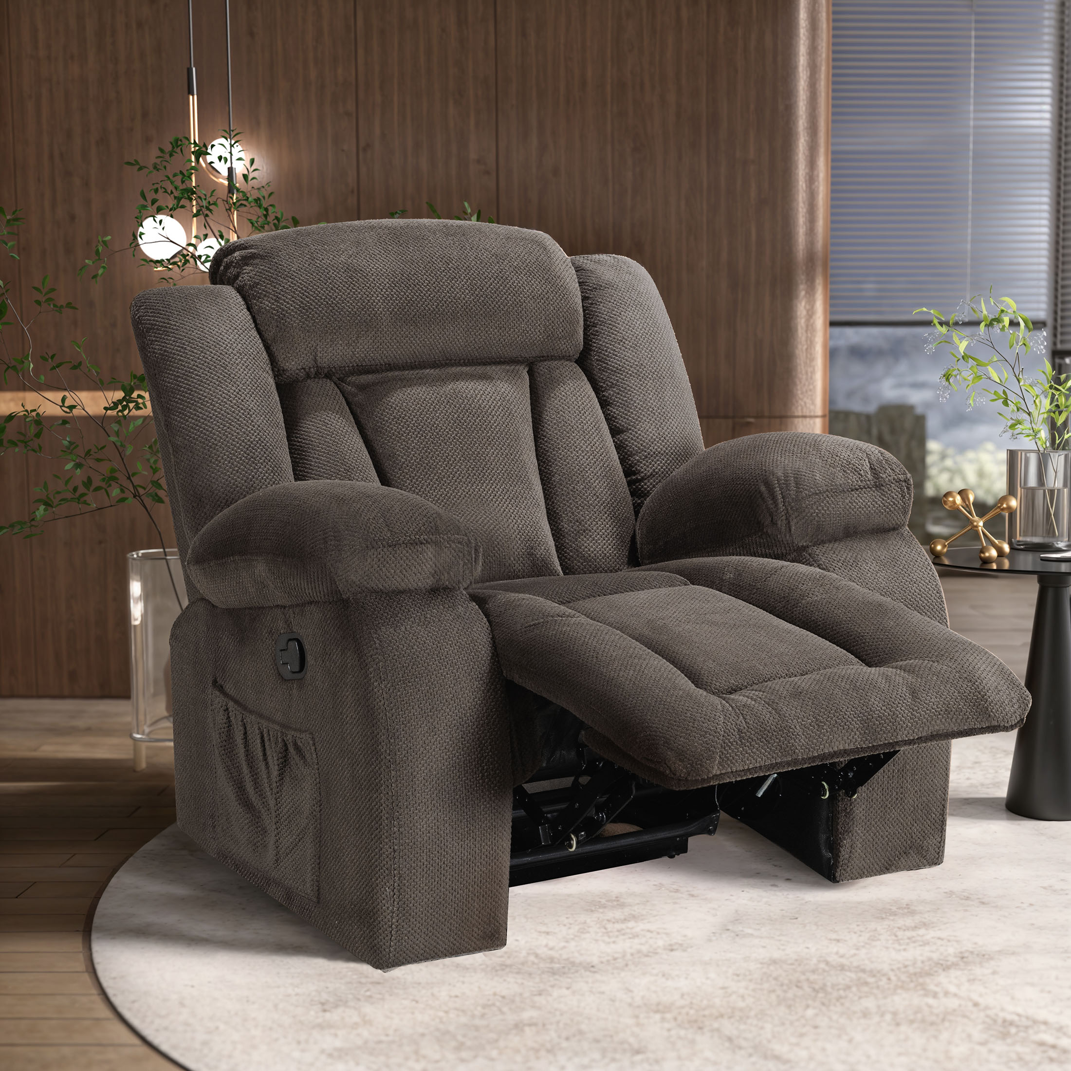 Massage Heated Recliner Chair, 37.5" Width Recliner Sofa Chair, Living