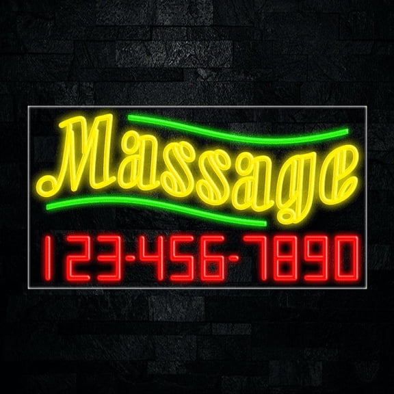 Massage LED Neon Sign 33"L x 18"H #35007