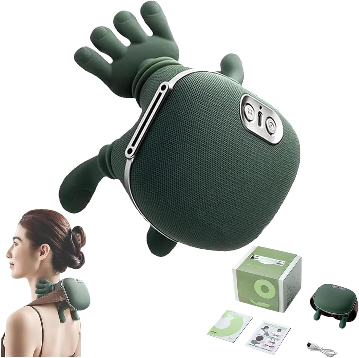 Massage Master for Shoulder & Neck, 3D Kneading Shiatsu Massager with Heat Therapy - 3-Speed Electric Deep Tissue Massage Pillow for Back Pain Relief