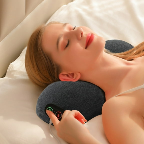 Massage Neck Pillows,Soft Neck Pillow for Sleeping,Memory Foam Neck Pillow with USB Heating and Vibration Massage,Multi-purpose Neck Support Pillow Cervical Pillows for Bed