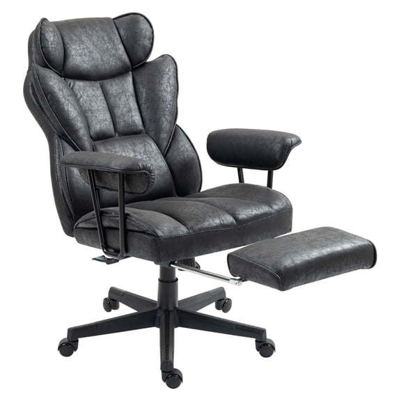 Massage Office Chair Big and Tall 396lbs with Footrest & Lumbar Support