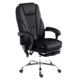 thumbnail image 1 of Vinsetto Black Massage Executive Office Chair, Heated Reclining Computer Chair with Footrest, Velvet Polyester Swivel Desk Chair for Home Office, 26.5"W x 28.25"D x 46.75"H, 1 of 9