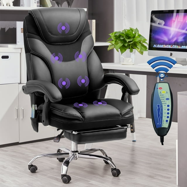 Swivel Ergonomic Office Chair with Rolling Massager, High Back