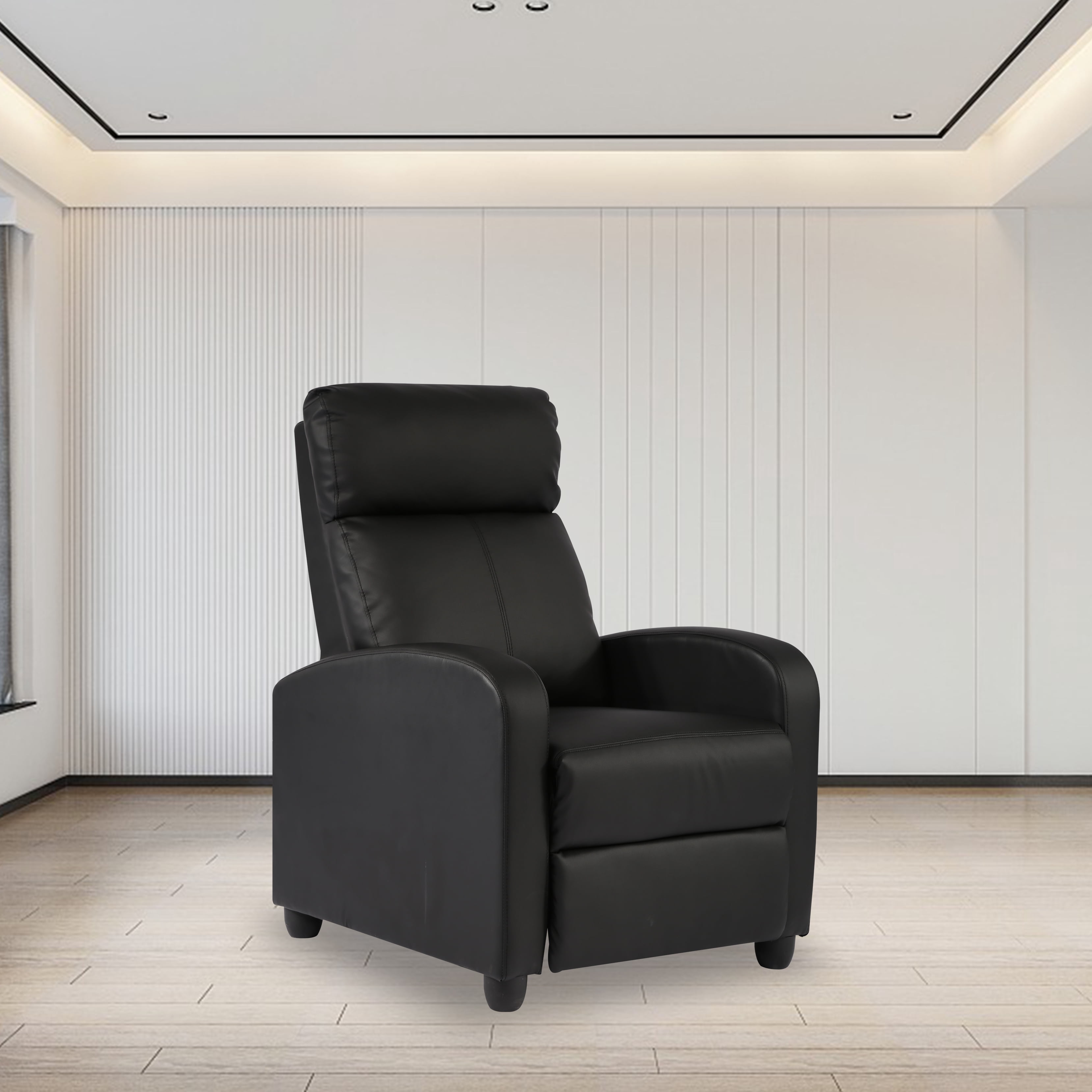 KISLOT Recliner Chair – PU Leather, LED Lights, Massage & Heating, Perfect For Home Theater