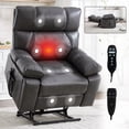 thumbnail image 1 of SEGMART Recliner Chair with Remote Control for Adults, PU Leather Single Recliner Chair w/ Bread-Type Thick Handrail & Side Pocket, for Home, Living Room, Lounge, 330lbs, S12548, 1 of 7