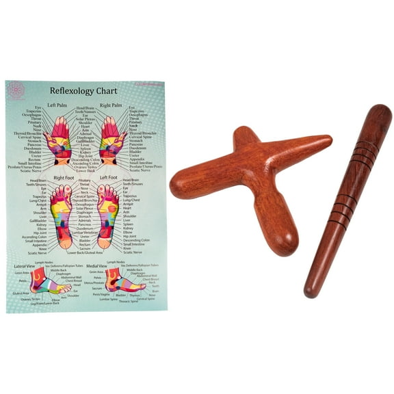 CCcollections Wood Therapy Massage Tools, Reflexology Wooden Stick Tool, Traditional Equipment for Relieving Muscle Pain Body Lymphatic Drainage Massager (Set E)