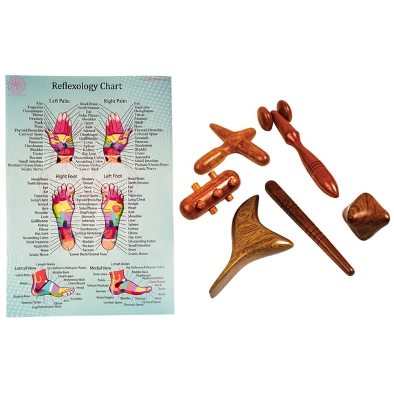 Massage Reflexology toolsets with Chart (Set G)