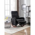 thumbnail image 1 of Rocking Chair, Modern Upholstered Lounge Accent Chair with Massage Function and Adjustable Modes, Comfy High Back Armchair with Side Pocket for Nursery, Living Room, Bedroom, Black, 1 of 7
