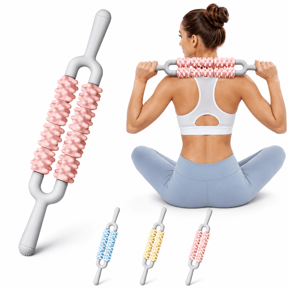 Massage Roller Stick, Double Row Muscle Roller for Legs and Calves