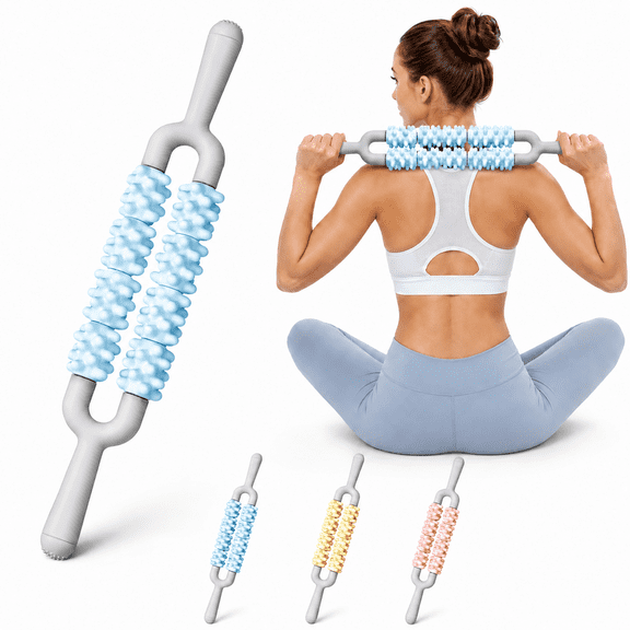 Massage Roller Stick, Double Row Muscle Roller for Legs and Calves