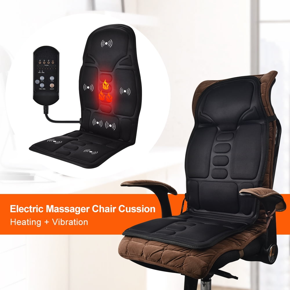 Massage Seat Cushion Pad with Heat 7 Massage Style Lumbar Support ...