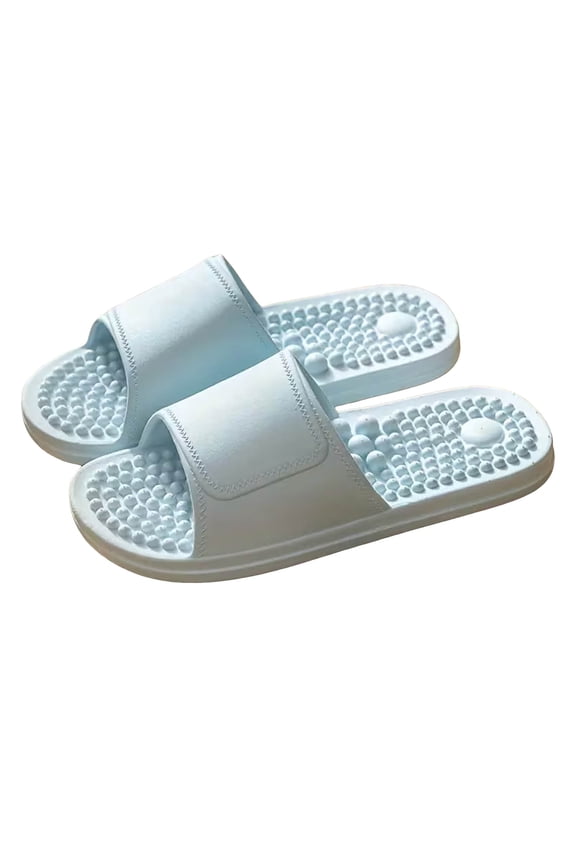 Massage Slippers for Women Men Arch Support Plantar Fasciitis Sliders Nonslip Quick Drying Shower Shoes Lightweight Slip on Sandals Light Blue Size 8.5