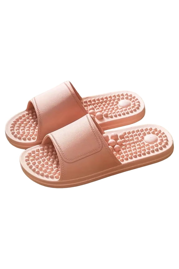 Massage Slippers for Women Men Arch Support Plantar Fasciitis Sliders Nonslip Quick Drying Shower Shoes Lightweight Slip on Sandals Pink Size 8.5