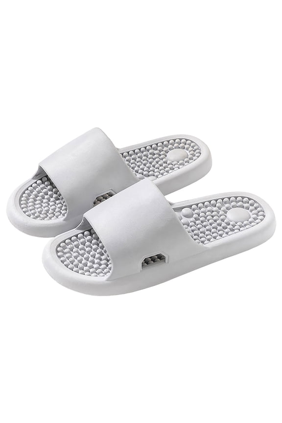 Massage Slippers for Women Summer Sandals Arch Support Indoor Home Slides Antislip Soft Sole Shower Shoes Gray Size 9.5