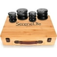 thumbnail image 1 of Massage Stone Heater Box Set-Electric Spa Portable Heated Rocks Massage Stones and Warmer Set - Heat Rock Massaging Kit 12 Large/Small Black Stone Set w/Bamboo Heating Case-SereneLife PSLMSGST65.5, 1 of 7