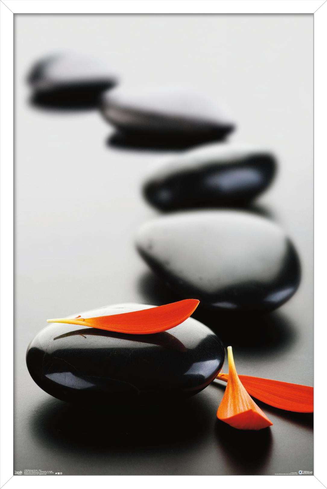 Massage Stones - Red Wall Poster, 14.725" x 22.375", Framed