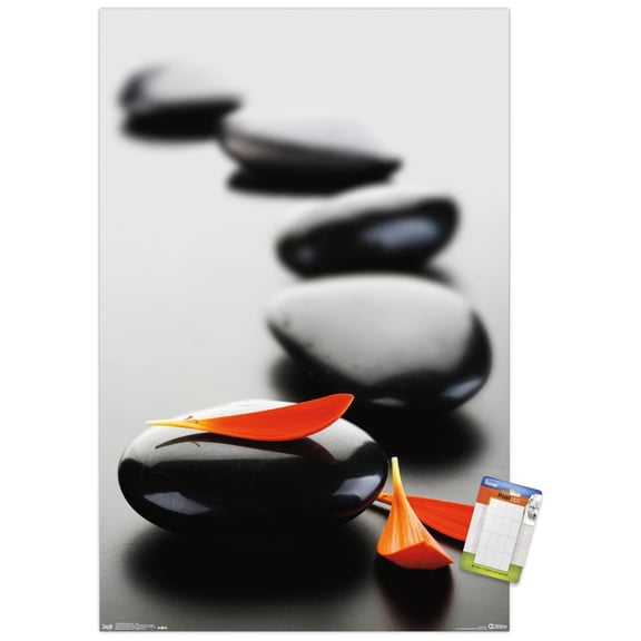 Massage Stones - Red Wall Poster, 22.375" x 34"