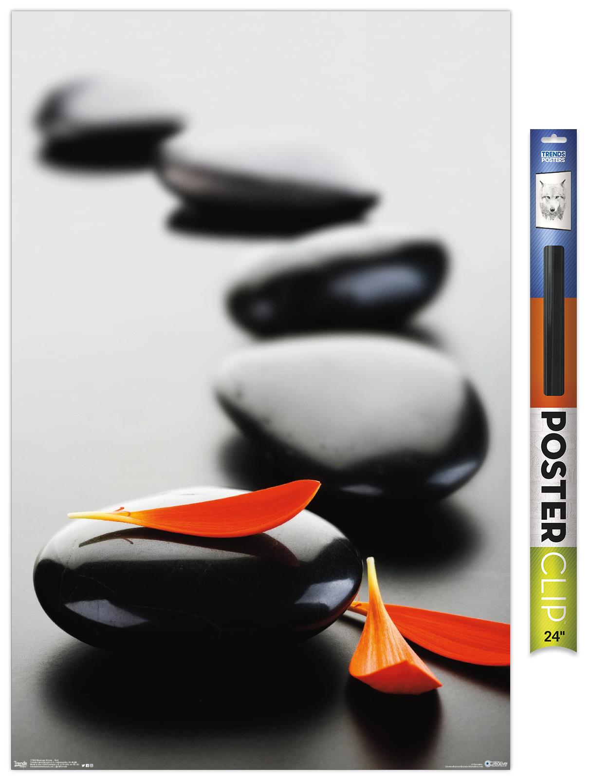 Massage Stones - Red Wall Poster, 22.375" x 34"