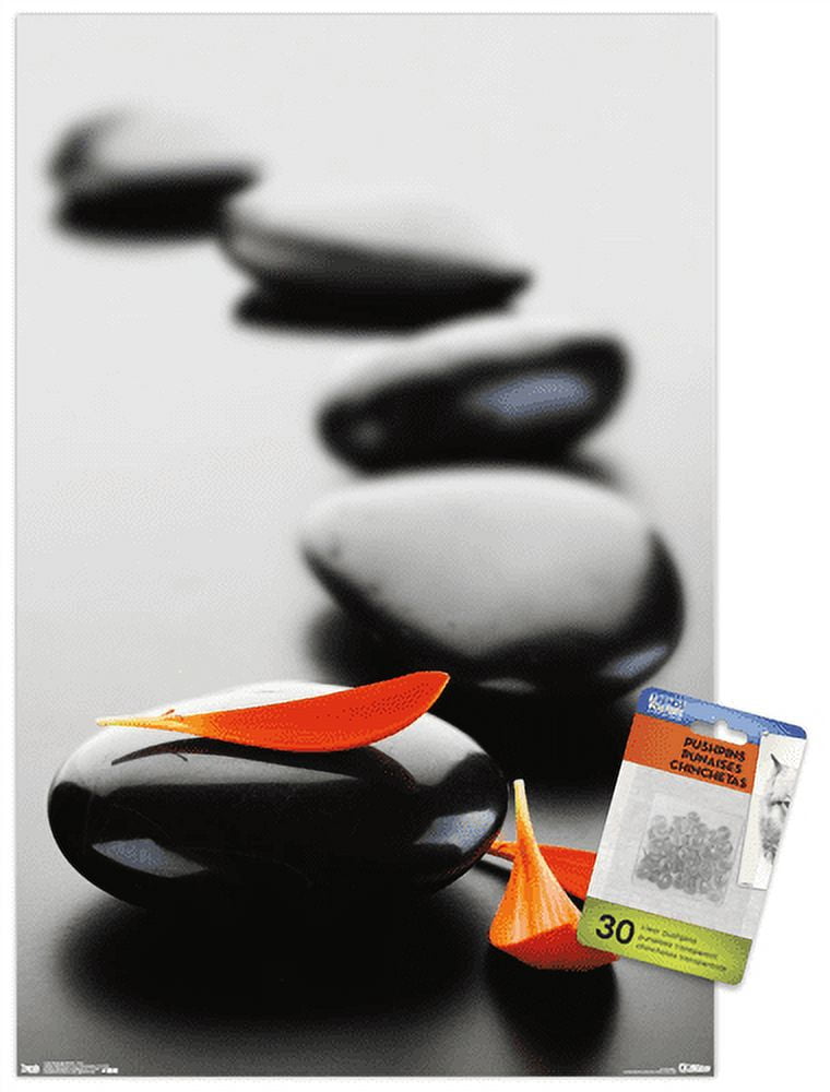 Massage Stones - Red Wall Poster with Push Pins, 14.725" x 22.375"