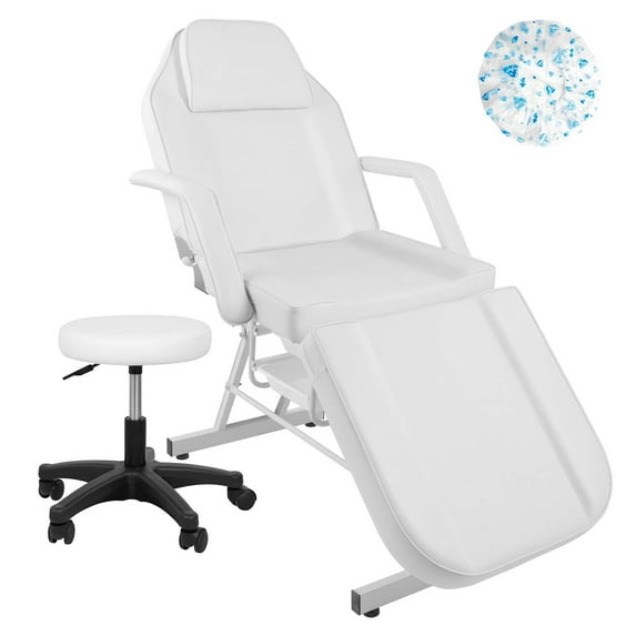 Massage Table Facial Chair Adjustable Facial Bed with Hydraulic Stool, 73-inch Adjustable Tattoo Chair Salon Chair Spa Bed for Beauty Massage Equipment