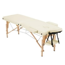 Massage Table Lash Bed Portable Massage Spa Bed Beauty Table Adjustable for Eyelash Tech Physical Therapy Couch, Cream