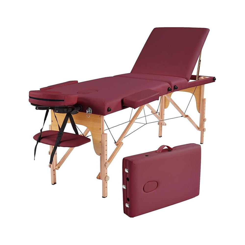 Massage Table, Lash Bed with Face Cradle Carry Case, 3 Fold 84 Inch