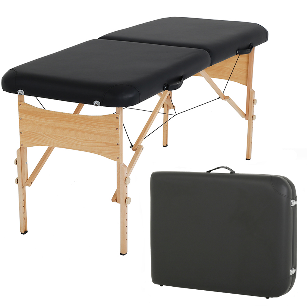 Massage Table Massage Bed Spa Bed 73 Inch Height Adjustable 2 Fold Massage Table W/ Carry Case Portable Salon Bed - image 1 of 7