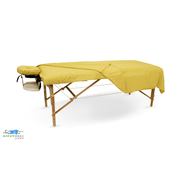 Massage Table Poly Cotton Sheets 3 Pieces Set Yellow