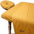 thumbnail image 1 of Massage Table Sheet Set True 600 Thread Count Egyptian Cotton 3-PCs Sheet Set Gold Solid, 1 of 3