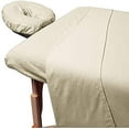 thumbnail image 1 of Massage Table Sheet Set True 600 Thread Count Egyptian Cotton 3-PCs Sheet Set Ivory Solid, 1 of 3