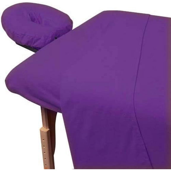 Massage Table Sheet Set True 600 Thread Count Egyptian Cotton 3-PCs Sheet Set Purple Solid