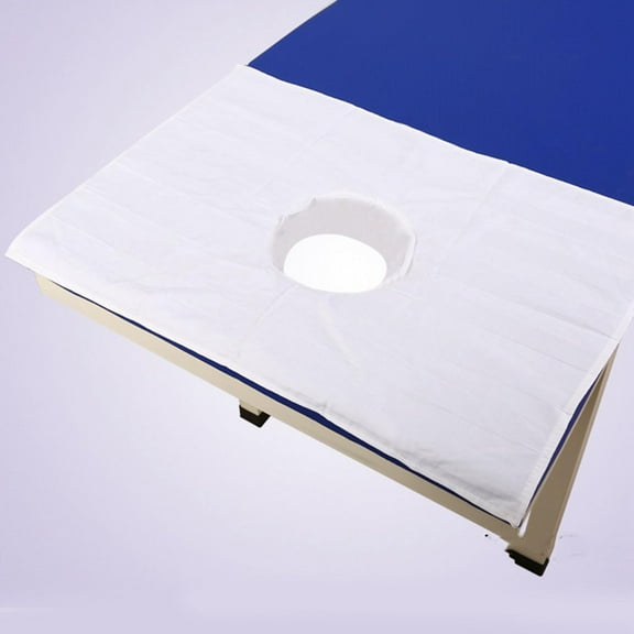 Massage Table Sheet with Breath Hole, Satin Strip Massage Towel, Washable & Reusable, Sectional Towelling Cover, for Massage Tables