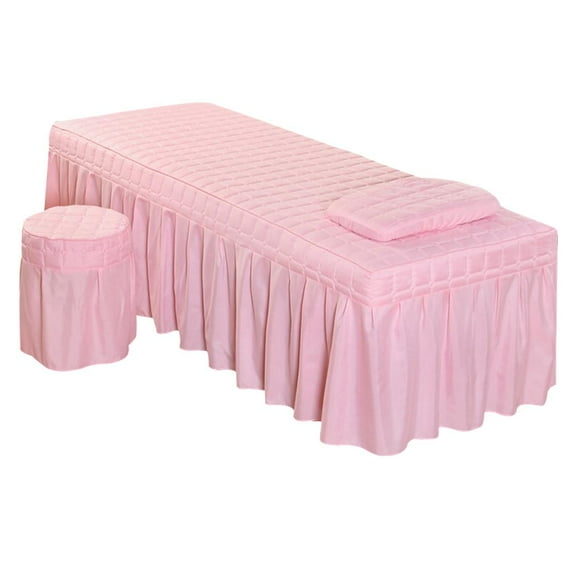 Massage Table Skirt Bed Sheet with - Pink, as described
