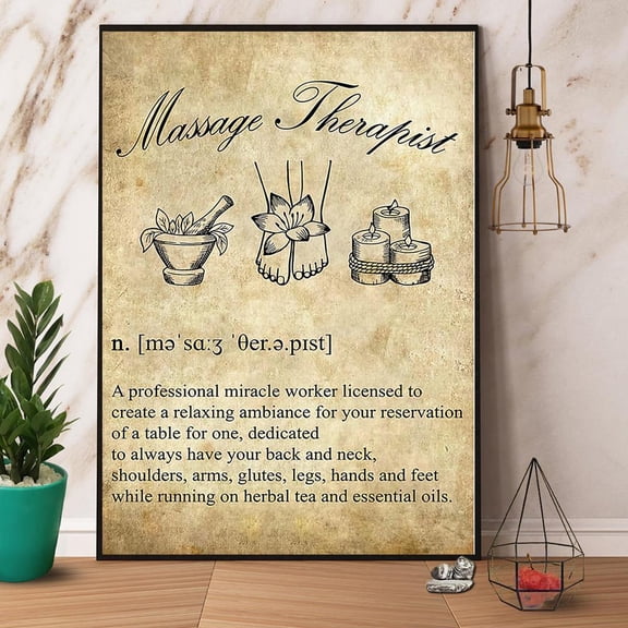 Massage Therapist Definition Paper Poster No Frame Matte Wall Art Decor 11 x 17 Inch Poster