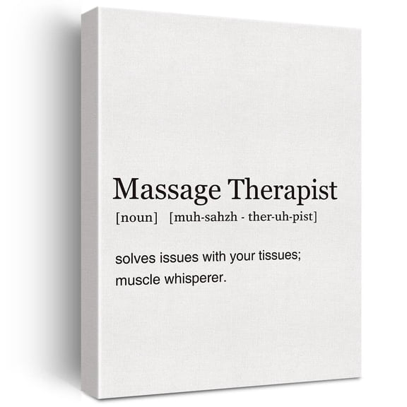 Massage Therapist Definition Print Canvas Wall Art Home Office Decor Modern Painting Canvas Poster Framed Ready to Hang Massage Therapy Artwork Gifts